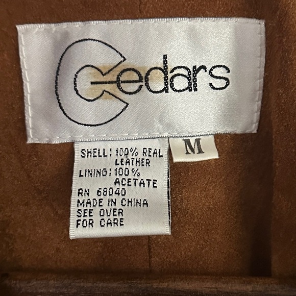 Women's Brown Leather Jacket with Black Trim - Picture 9 of 9